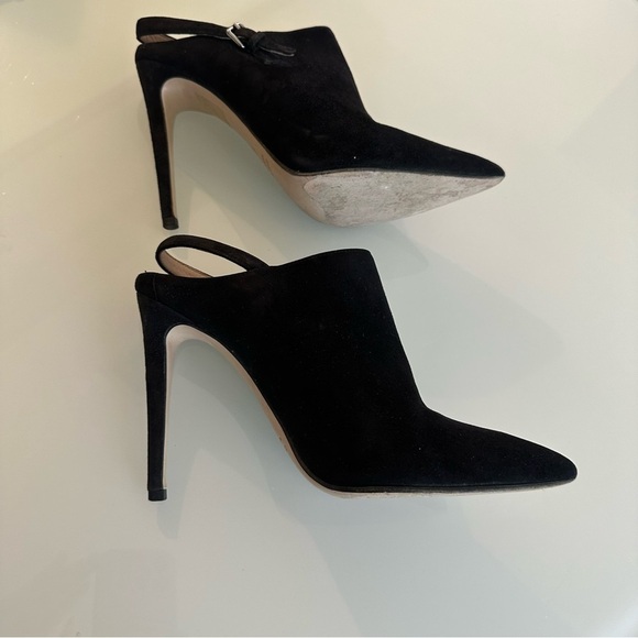 Miu Miu Black Slingback Ankle Bootie Mules Pointed Toe Size 36.5 - Picture 3 of 11